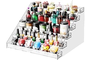 HUITAI Acrylic Display Shelf,Risers Display Stands,Perfume Organizer,Cupcake Stand,Tiered Display Stand,Sticker Display,Card Stands For Display,Card Display Stand,Figure Display，Spice Rack(6 Tier)