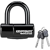 Kryptonite Evolution Bike Disc Lock, Small U-Lock 14mm Shackle with Keys, Heavy Duty Anti-Theft Bicycle Lock, High Security Mini for Powersports Motorcycles E-Bikes Scooters