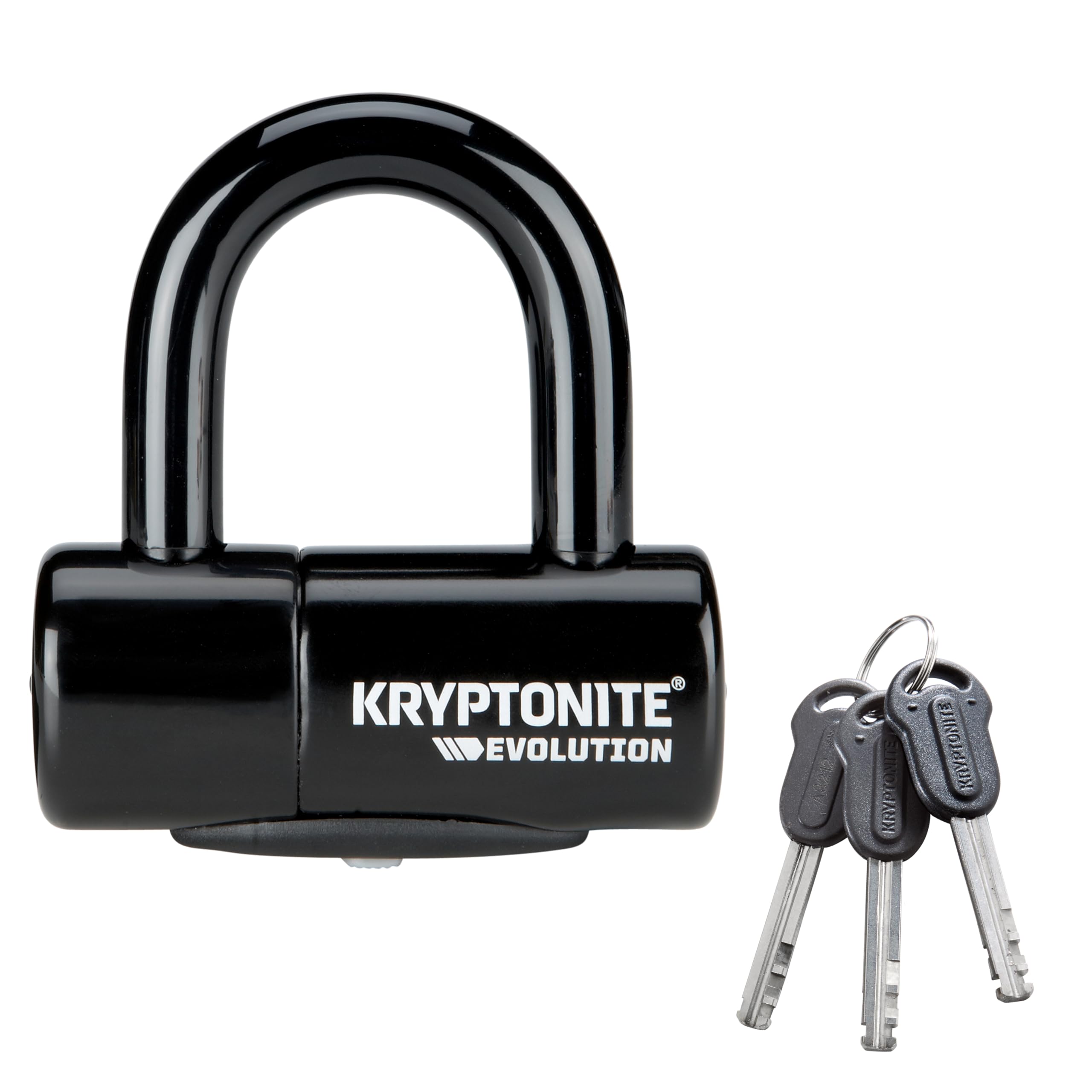 Kryptonite Evolution Bike Disc Lock, Small U-Lock 14mm Shackle with Keys, Heavy Duty Anti-Theft Bicycle U Lock, High Security Mini U-Lock for Powersports Motorcycles E-Bikes Scooters
