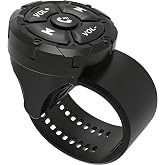 Bluetooth Media Button, Waterproof Wireless Music Controller for Car Steering Wheel, Bike &amp; Motorcycle Handlebars, Multimedia Playback &amp; Shutter Compatible with iPhone and Android