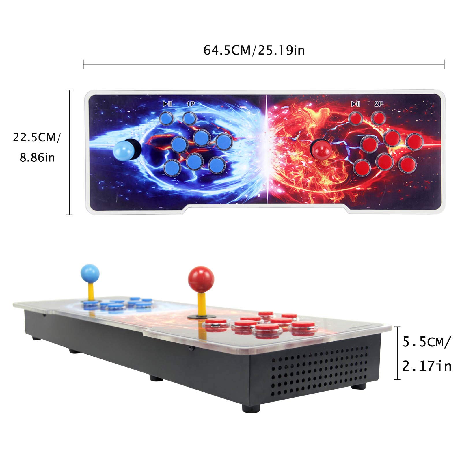 SupYaque Pandora Box Arcade Console - 26800 Built-in Retro Classic Video Games, 1-4 Players, Search & Favorite List, 1280x720P Output with Double Players Control Joystick