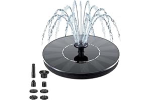 Solar Fountain 2.5W with 6 Nozzles – Floating Solar Powered Water Pump for Bird Baths, Garden Ponds, Pools, Outdoor Decor – H