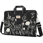 MOSISO Laptop Bag for Women, 17.3 inch Computer Bag Compatible with MacBook, HP, Dell, Lenovo, Asus, Notebook, 17-17.3 inch Laptop Messenger Shoulder Sleeve with Strap, Retro Flower