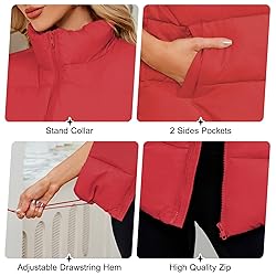 Century Star Red Puffer Vest for Women's Outerwear