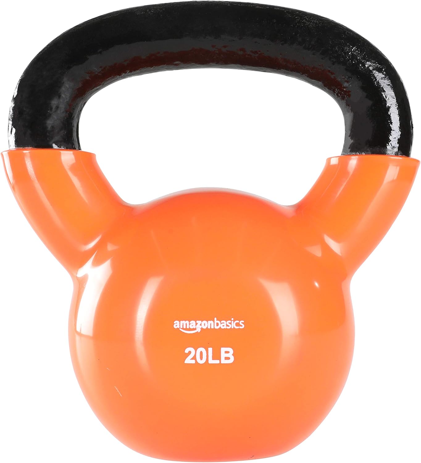 AmazonBasics Vinyl Kettlebell 20 Pounds, Orange, Kettlebells Amazon