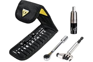 Topeak Ratchet Rocket Lite NTX+, Ratchet Tool and bits, w/ 2-6 Nm Adjustable TorqBit and Chain Tool Head, 19 Function Bike To