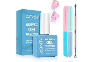 PLSHSBSE Gel Nail Polish Remover 15ML, Gel Remover for Nails, Nail Polish Remover Kit with Nail File and Nail Polish Scraper, Quickly Remove Nail Polish in 3-5 Minutes, Gel Polish Remover in a Bottle
