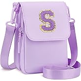 CLOUDWINGS Birthday Gifts for Girls Crossbody Purse Small Initial Cell Phone Toddler Purse Crossbody Bags,Purple-S