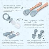 o'doe 17-Piece Baby Led Weaning Feeding Set Blue V2 Silicone Spoons view 4