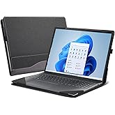 Laptop Cover for HP Envy x360 Laptop 15t /15z-XXX/15-fh|15-ed/15z-ey15-er/15-ep/15t-es100|2-in-1 Laptop.All Inclusive Drop Case 15.6" PU Leather Inside Pocket Cover Shell (15.6inch, Gray-Black)