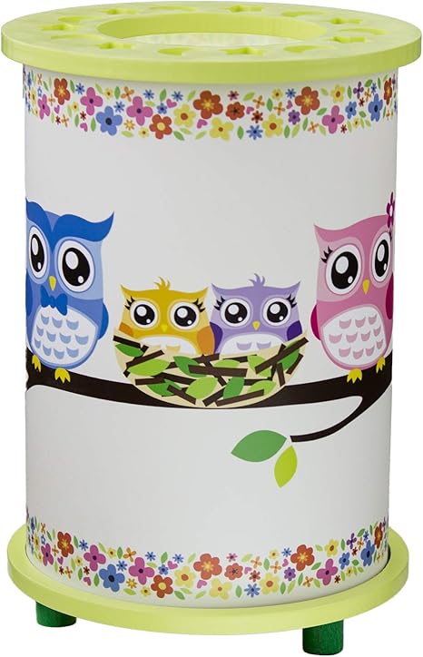 Elobra Nachttischlampe Kinder Eulenfamilie Tischlampe Kinderzimmer Mit Holzeinfassung In Lindgrun 20 X 20 X 25 Cm Hergestellt In Deutschland Amazon De Beleuchtung