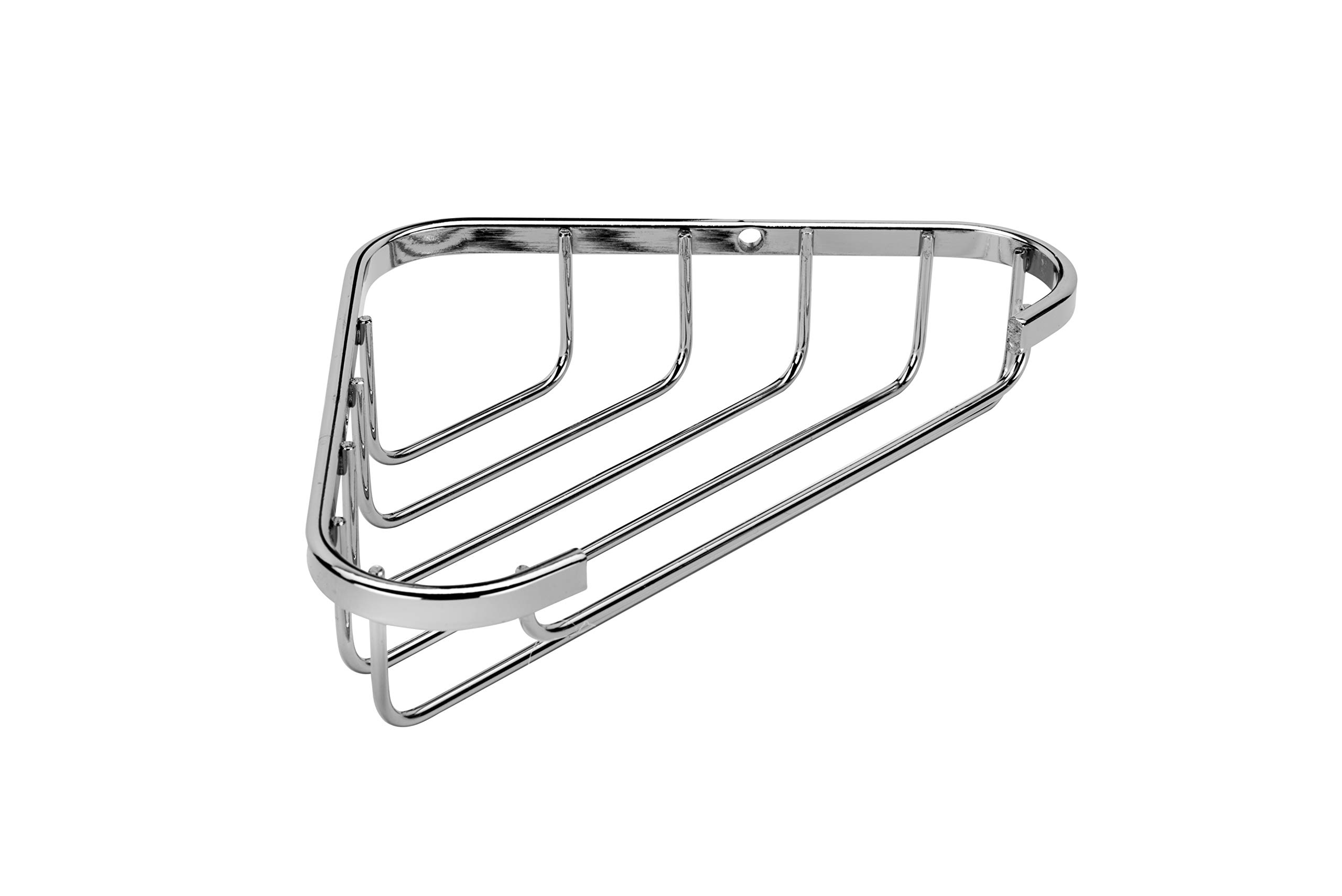 Croydex Chrome Corner Wire Soap Dish - Mild Steel Corner Shower Storage, Elegant Bathroom Accessory with Screw to Wall Fixings, Wall Plugs & Screws Included, Holds Up to 5kg