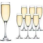 UMEIED 6 Oz Classic Champagne Flutes Set of 6, Long Stemmed Crystal Clear Champagne Glasses, Sparkling Wine Glasses for Home Party Wedding Birthday Housewarming Gifts