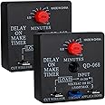 Weasch 2Pcs Delay On Make Timer, QD-068, 0.03 to 10 Min, Adjustable Delay, 19-288 VAC OR DC (2)