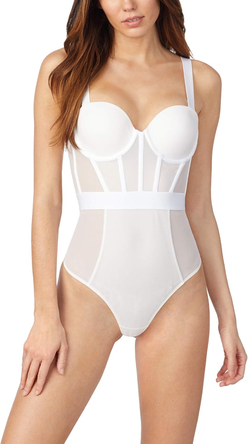 DKNY womens Sheers Strapless Bodysuit at  Women’s Clothing store
