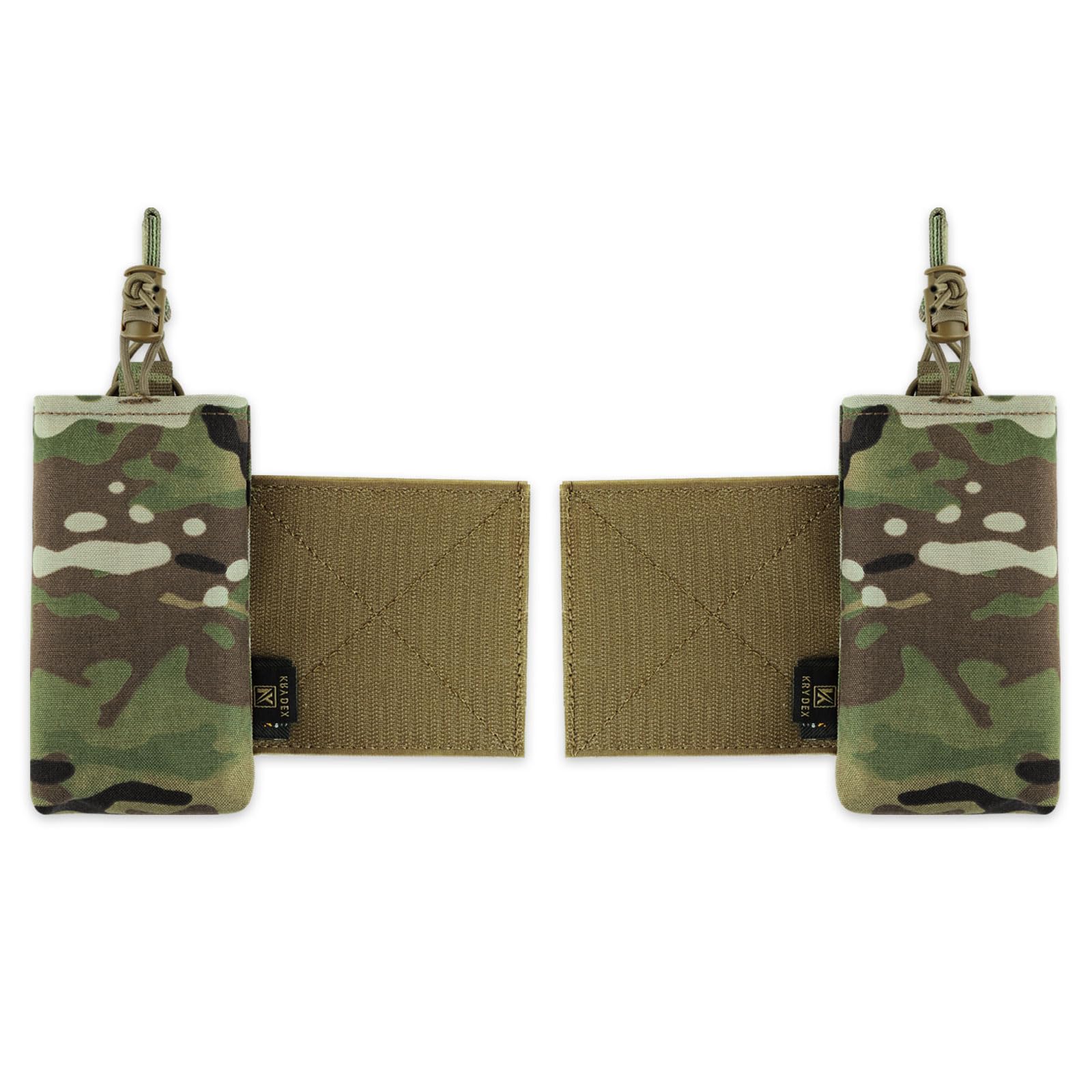 KRYDEX GEAR Magazine Holder Radio Pouch with Hook and Loop Cummerbund Side Mag Pouch Holster for Chest Rig Tactical Vest