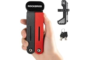 ROCKBROS Folding Bike Lock 120cm/47.24inch with 2 Keys Bike Locks Heavy Duty Non Theft Electric Scooter Lock for Ebike Motorc