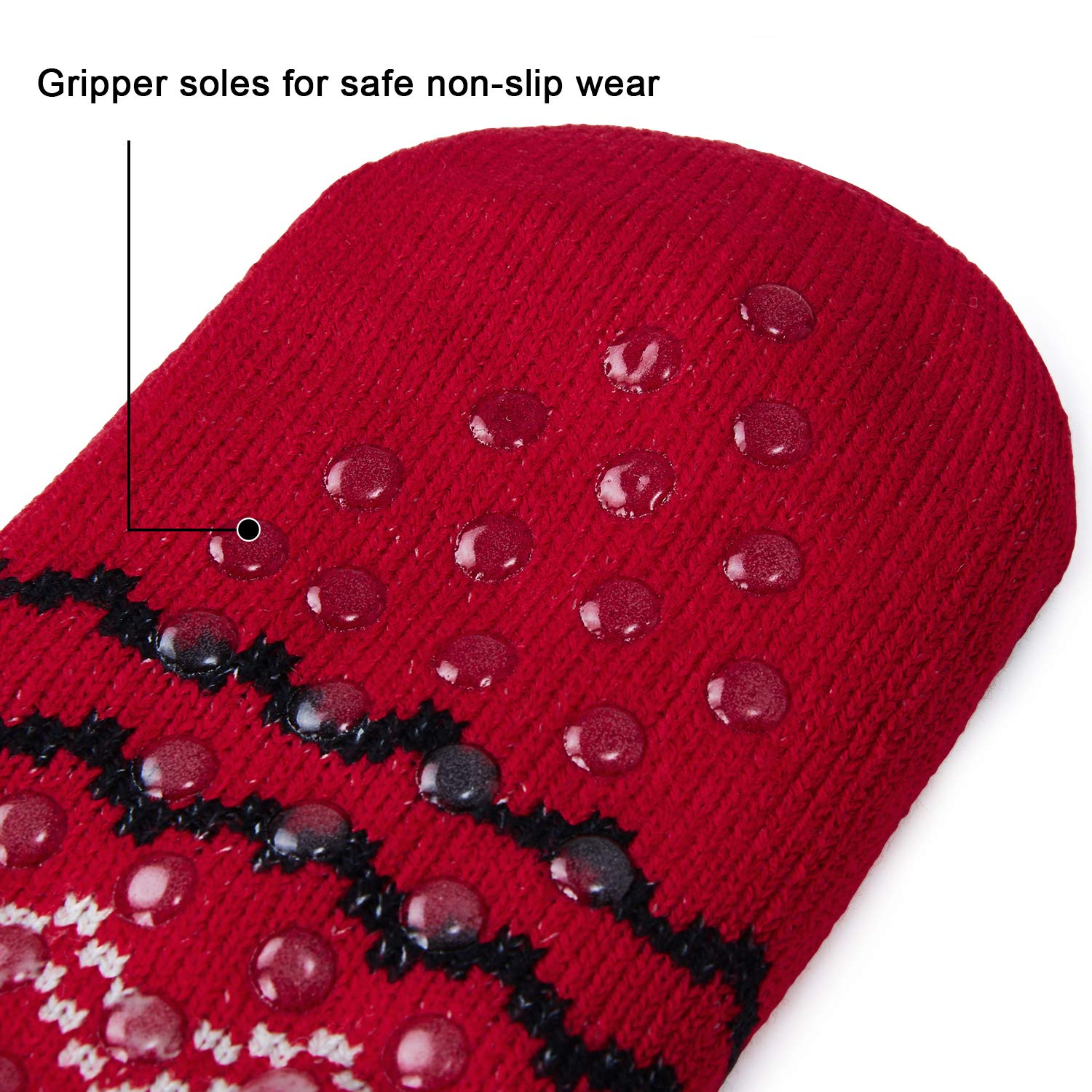 Uideazone Slipper Socks Fleece-Lined Cozy Thick Winter Knee Highs Stockings for Women Girls