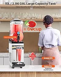 VEVOR Slushy Machine,15L Single Tank Commercial