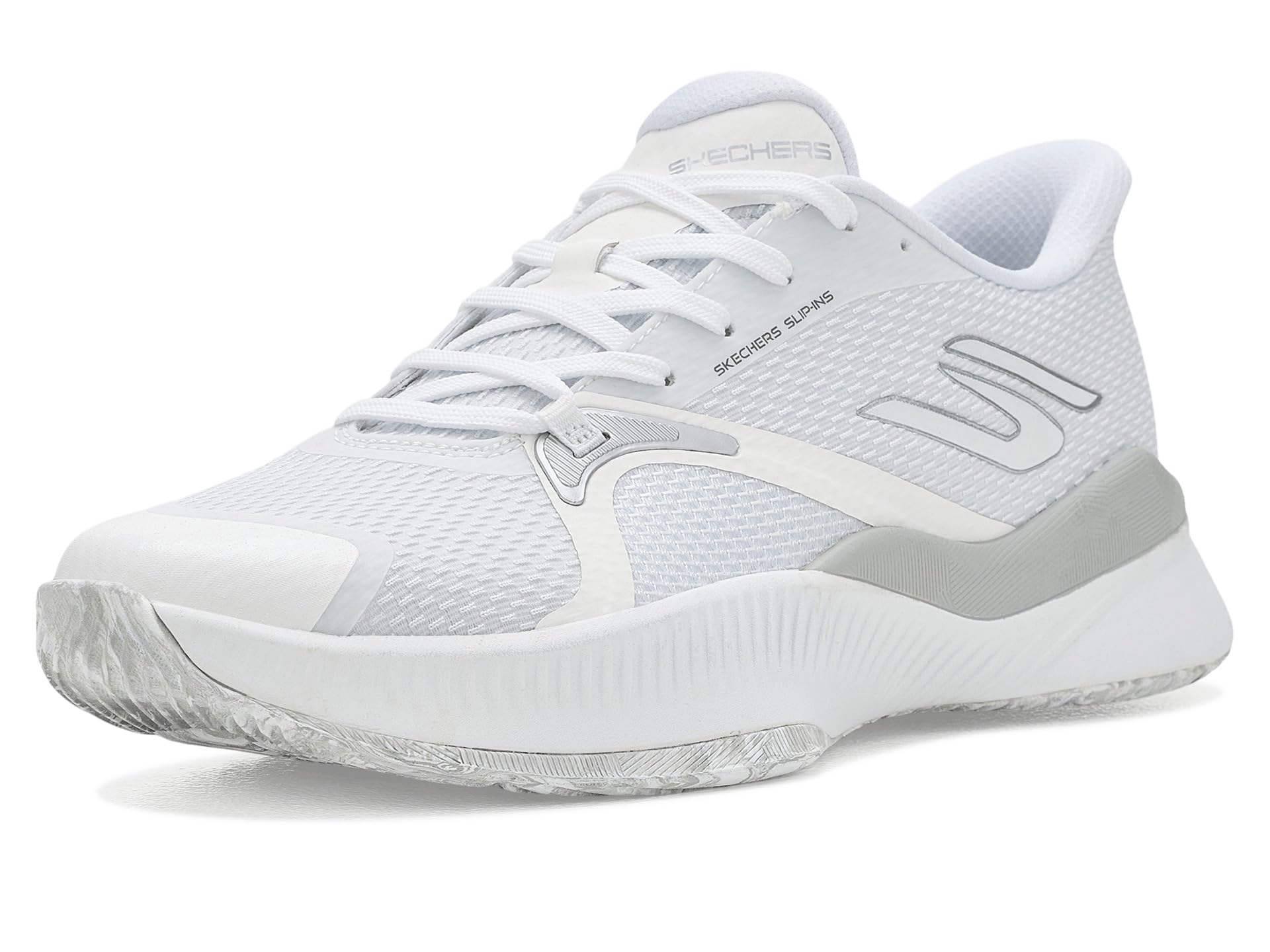Skechers Women’s Tennis State Champ Hands Free Slip-Ins Sneaker, White, 5