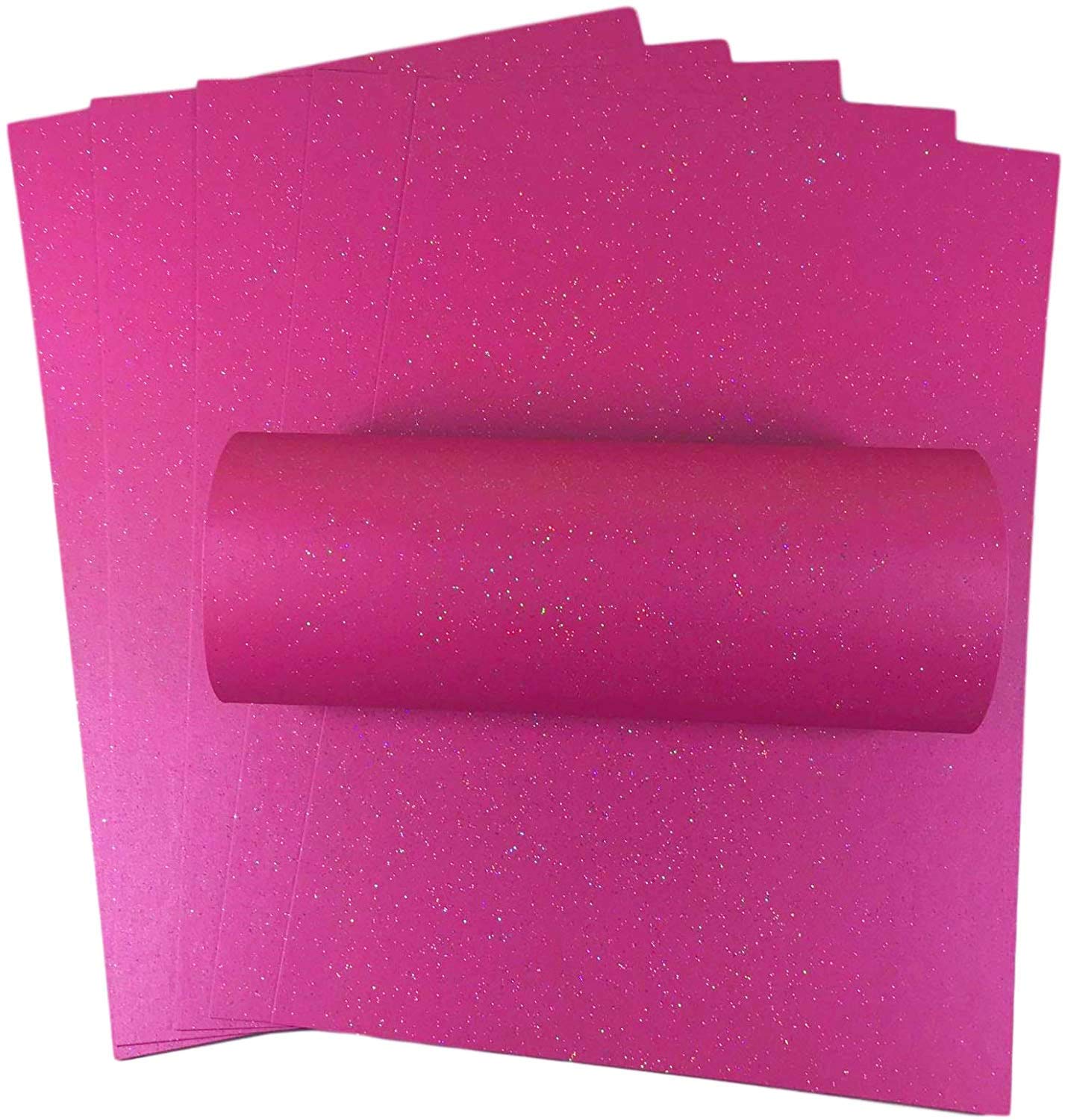 Syntego 10 Sheets A4 Brilliant Rose Pink Iridescent Sparkle Card 300gsm Card for Crafts Card Making
