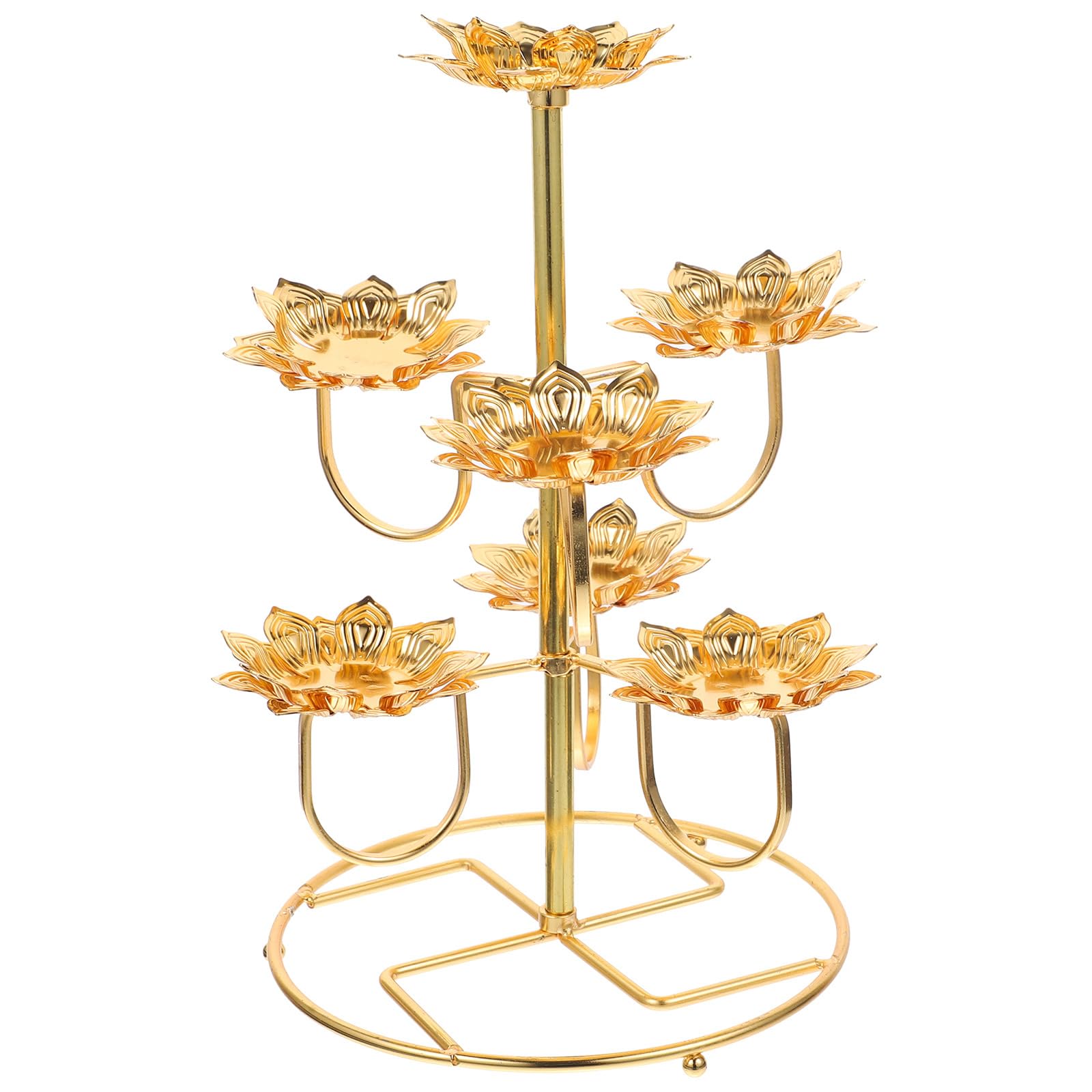 Photo 1 of 1pc Lotus Shaped Candleholder Decorative Holder for Votive and Temple Use Elegant Design for Home Decor and Buddhism Lamp Base for Spiritual Settings