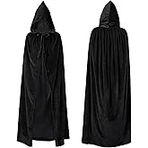 American Trends Unisex Hooded Robe Cloak Adults’ Velvet Lightweight Overcoat Cloak for Halloween Cosplay Costumes