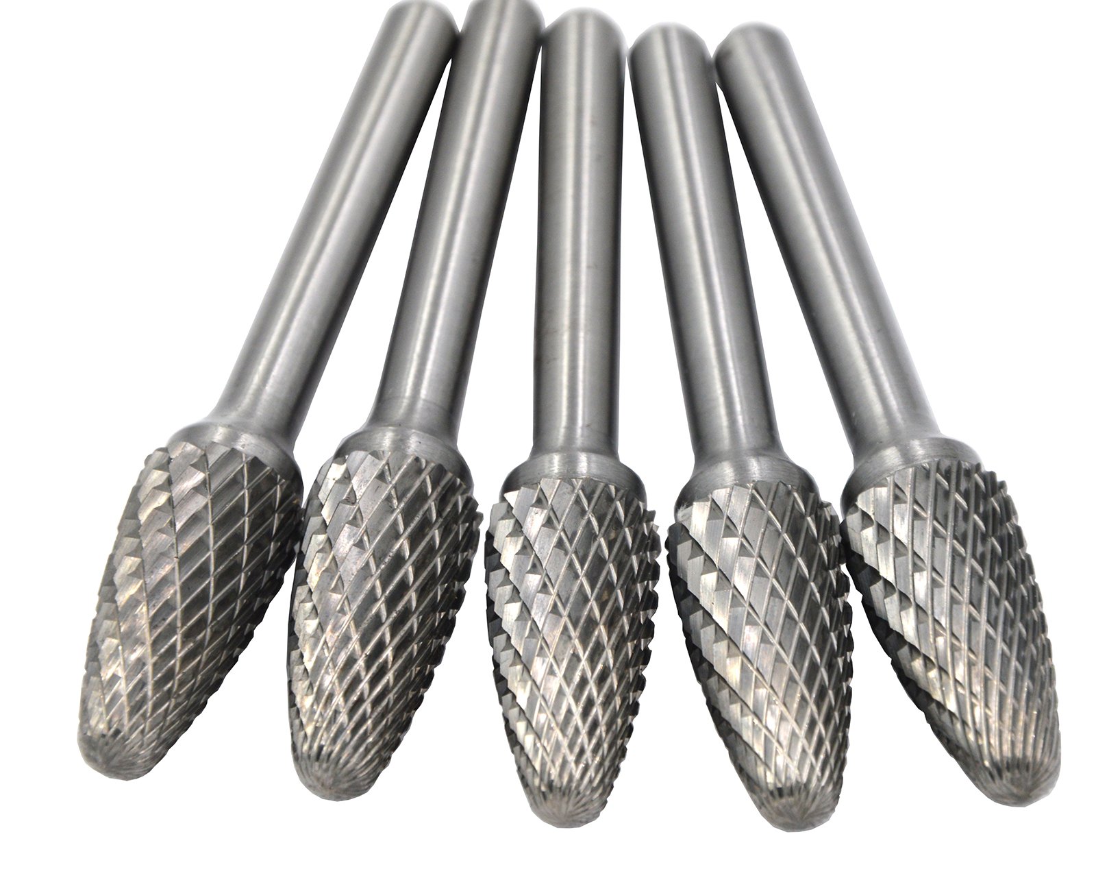 Wokesi 10Pcs,12mm Cut Diameter,6mm Shank,Solid Tungsten Carbide Single Cut Cutter Burrs Grinding Head Fit Dremel Bits for Rotary Tools (12mm E Shape)