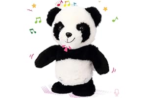 Easfan Talking Panda Repeats What You Say Electric Walking Singing Stuffed Animal Interactive Funny Plush Toy Musical Speaking Animated Toy Birthday for Kids Boys Girls, 8’’