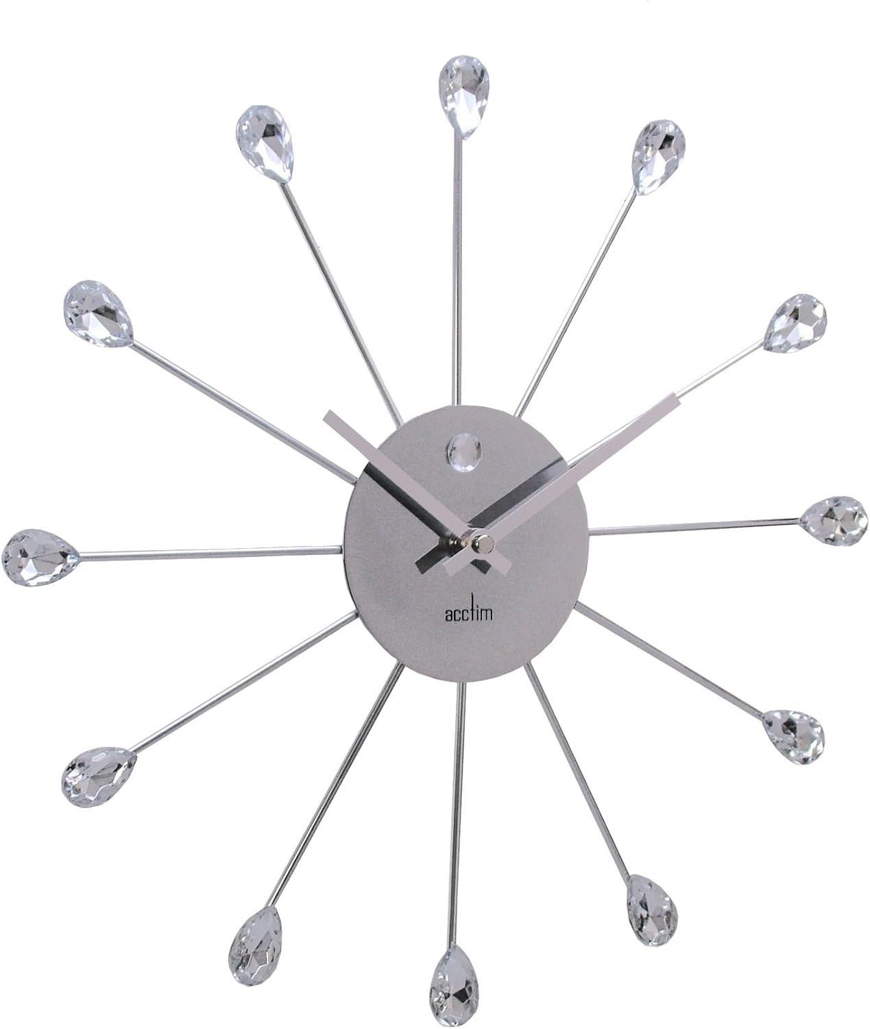 Acctim 27227 Diamante Spoke Wall Clock, Silver Amazon.co.uk Kitchen