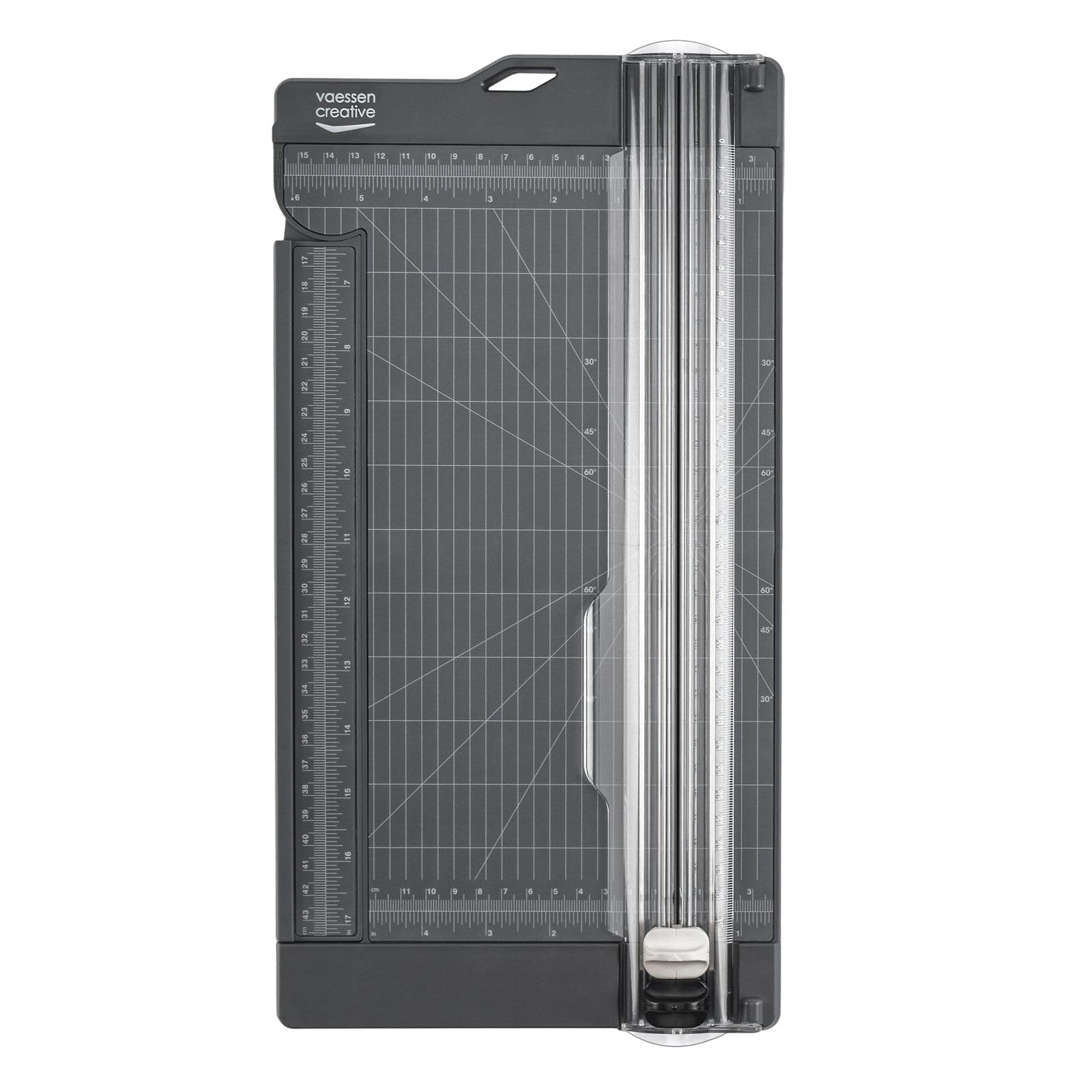 Vaessen Creative Paper Cutter and Scoring Board - 15 x 30,5 cm / 6 x 12 inches - with Extendable Ruler - Paper Trimmer and Scoreboard for Card Making, Envelopes, Crafting and Scrapbooking - Anthracite