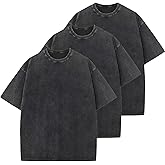 Men's Cotton T-Shirts Oversized Unisex Short Sleeves Casual Loose Wash Solid Basic Tee Tops