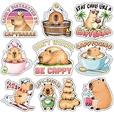 BAVAHA (10pcs-3in) Capybara Stickers Kawaii Bulk Rodent Stickers Funny Capybara Meme Waterproof Animal Decals Car Laptop Water Bottles Luggage Kindle Tumbler Gifts Decorations Teens Girls Kids Adult