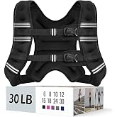 Zeerun Weighted Vest, 6/8/10/12/15/18/20/24/30LB for Men Women | Reflective Stripe Adjustable Buckle, Comfortable Durable Ruc