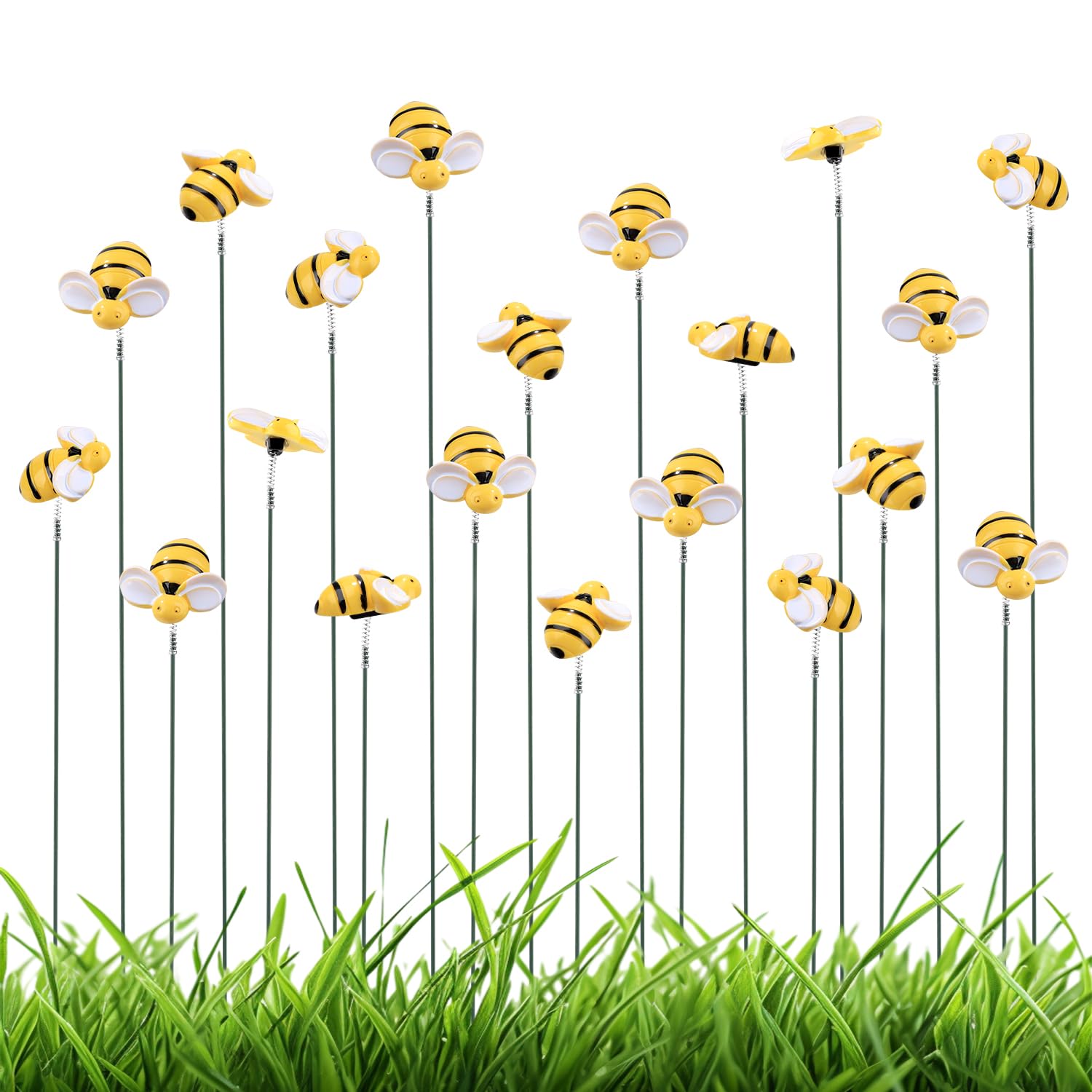 Photo 1 of 20pcs Bee Garden Stakes Decor, Resin Bee Yard Stakes Vivid Garden Stakes Decorative Bee on Stick Yard Art Decorations for Pot Lawn Patio Corridor Flower Bed Outdoor Plant