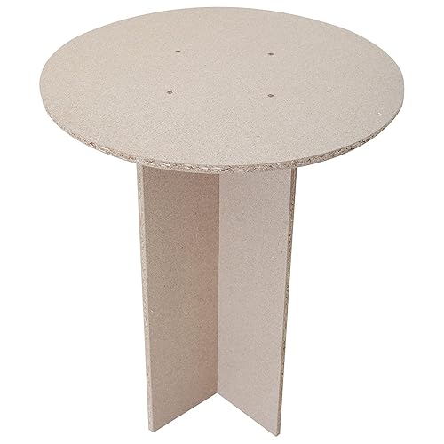Flat Pack Self Assembly Round Chipboard Bedside Display Table FREE