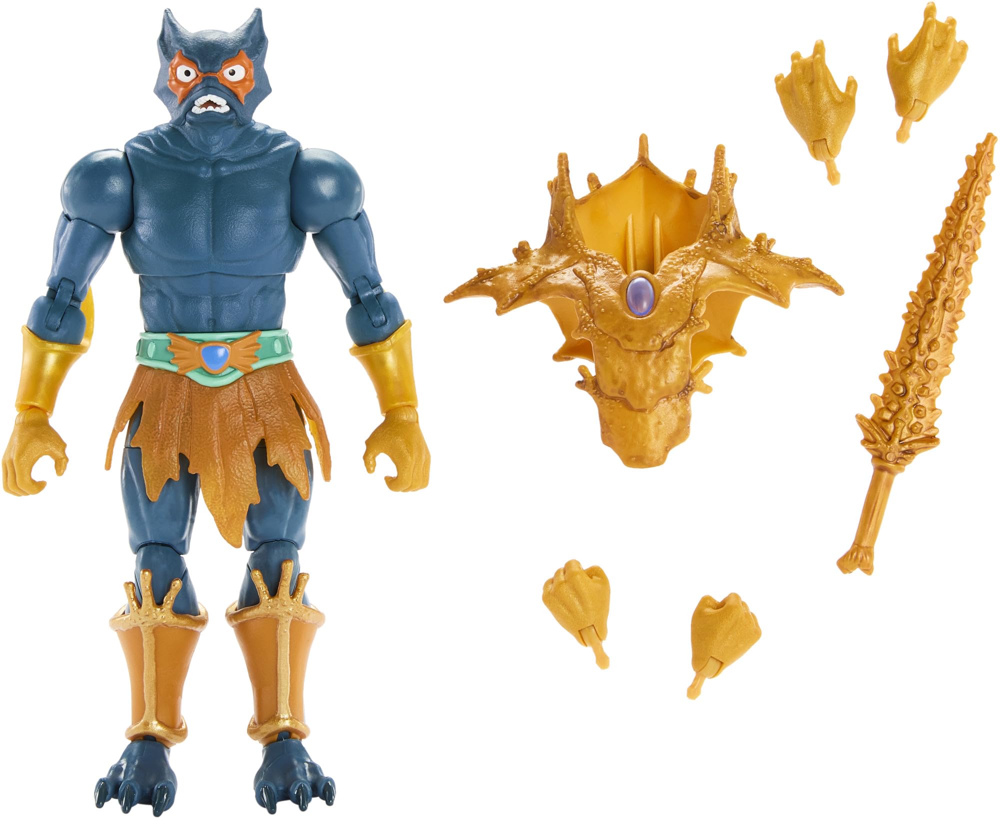 Masters of the Universe Masterverse Action Figure Mer-Man, Deluxe Collectible with Sword, Swappable Hands and Chest Armor, MOTU Toy, HLB47