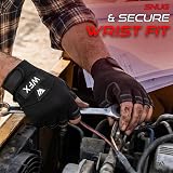 WFX Tough Fingerless Performance Gloves Padded Palm Half-Finger Large Black view 6