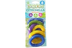 PIC Bugables Citronella Scented Coil Wristbands, Reusable and Resealable, One Size Fits All (Pack of 10)