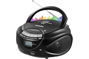 Gelielim CD Player Boombox, AM/FM Radio Stereo, Bluetooth, USB, SD, MMC Drive, Headphone Jack, AC Powered or Battery Operated Portable CD Player Compatible CD-R/RW with Big Speaker