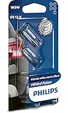 Philips WhiteVision Xenon Effect W5W Car Bulb 12961NBVB2, Double Blister - Light blue