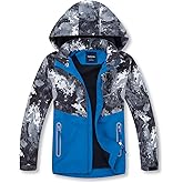 MGEOY Boys Girls Rain Jacket Lightweight Waterproof Hooded Fleece Lined Raincoat Windbreakers for Kids
