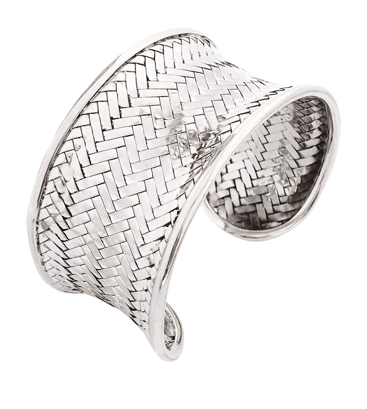 Treasure Bay Stunning Chunky Sterling Silver 25mm Cuff Bangle Bracelet for Women