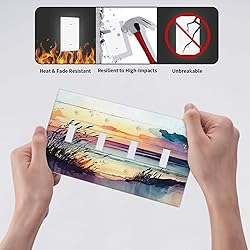 Wpshijia Light Switch Cover Sunset Beach Abstract