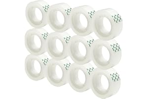 MJUNM Invisible Tape, Writable Tape Repairing Tape Wall Safe Tape Gift Wrap Tape, 12 Rolls