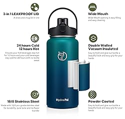 Half Gallon Insulated Water Bottle with 2-in-1 Lid