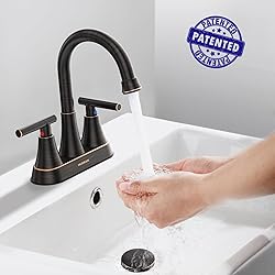 Bathroom Faucets for Sink 3 Hole, Hurran 4 inch Oil