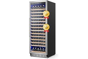 FOMUP Wine Fridge Freestanding,173 Bottles 24 Inch Wine Cooler Refrigerator, Tall Wine Fridge with Compressor Low Noise Fast Cooling, Wine Cellar with Upgraded Door Handle Sliding Rail Shelves