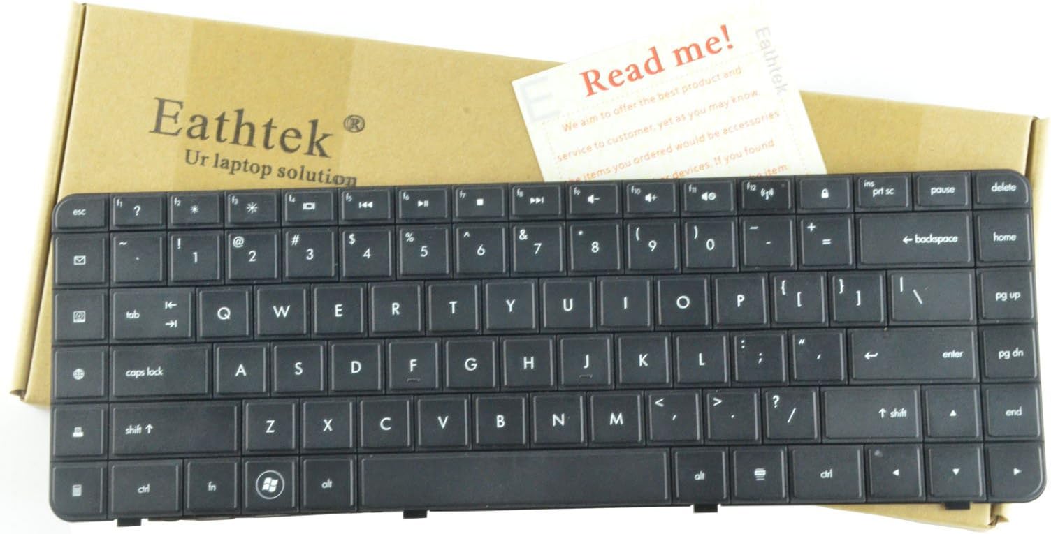 Eathtek Replacement Keyboard for HP G56 G62 595199-001 588976-001 Series Black US Layout