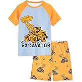 Fiodrimy Boys Pajamas Toddler Boys Summer Pajamas Dinosaur 2 Piece Short Sleeves Boy Pjs Kids Sleepwear Size 3-8 Years